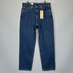 Levis Jeans Men 38x32 Blue 550 Relaxed Tapered Dark Stonewash Cotton Denim NWT
